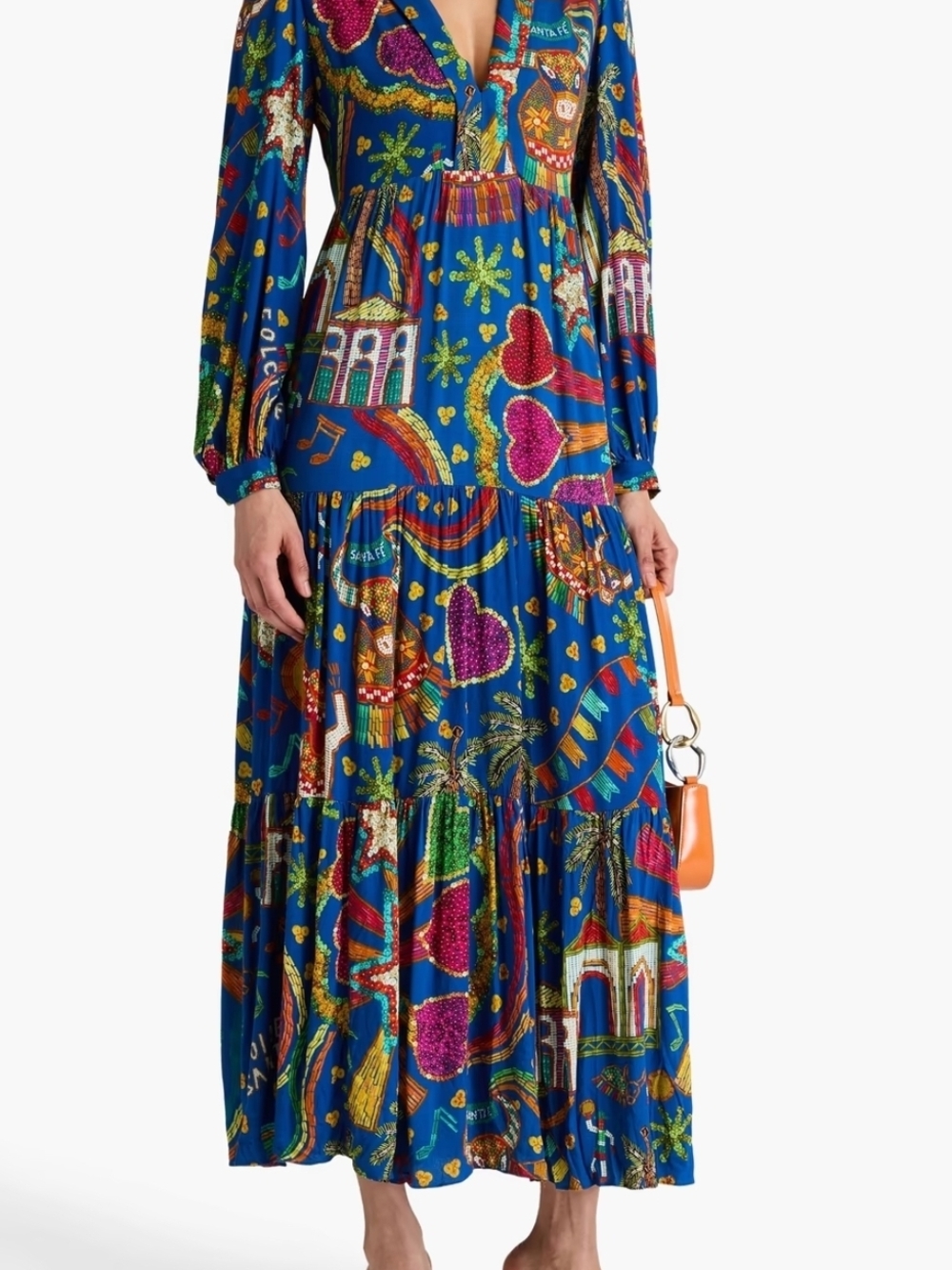 FARM Rio Blue Multicolor Printed Maxi Dress